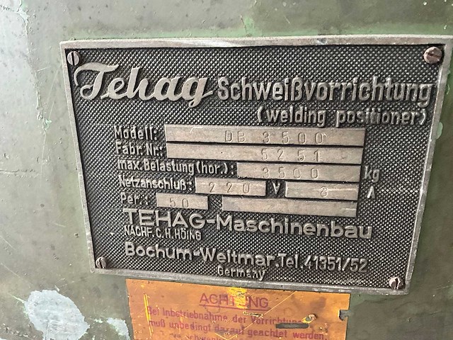 Tehag db3500 las manupilator - afbeelding 2 van  14