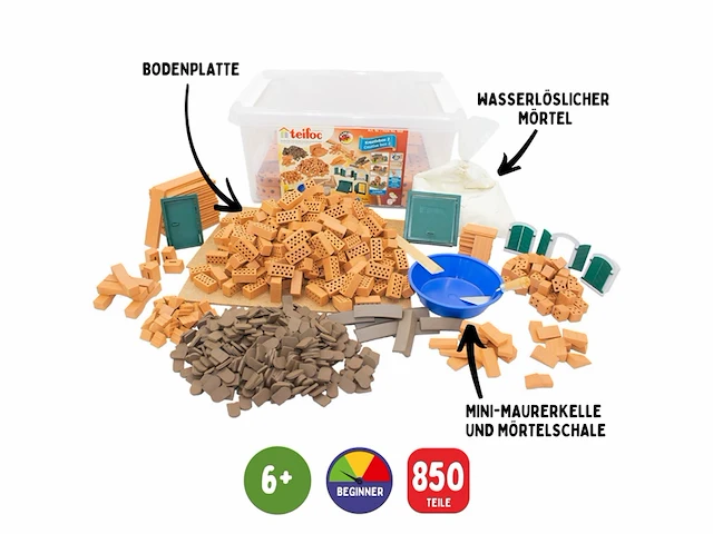 Teifoc tei 660 steenbouwdoos creatieve bouwdoos met 850 componenten knutselset voor kinderen vanaf 6 jaar - afbeelding 1 van  5