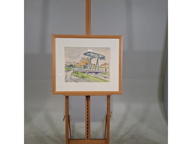 Tekening, dastel, hefbrug, 1977 - afbeelding 1 van  6