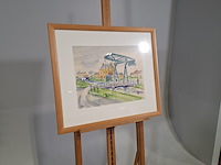 Tekening, dastel, hefbrug, 1977 - afbeelding 2 van  6