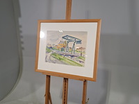 Tekening, dastel, hefbrug, 1977 - afbeelding 3 van  6