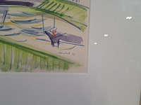 Tekening, dastel, hefbrug, 1977 - afbeelding 4 van  6