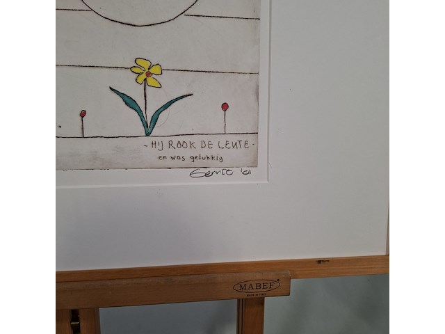 Tekening, g. alberts, hij rook de lente 71/100, 2001 - afbeelding 8 van  18