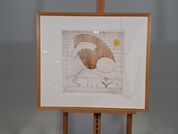 Tekening, g. alberts, hij rook de lente 71/100, 2001 - afbeelding 1 van  18