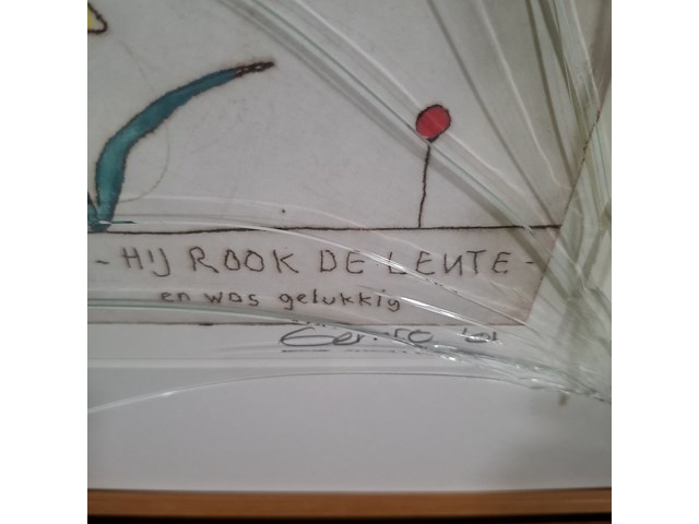 Tekening, g. alberts, hij rook de lente 71/100, 2001 - afbeelding 17 van  18