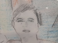 Tekening, g. kooy, man met honden in landschap 3, 1983 - afbeelding 5 van  9