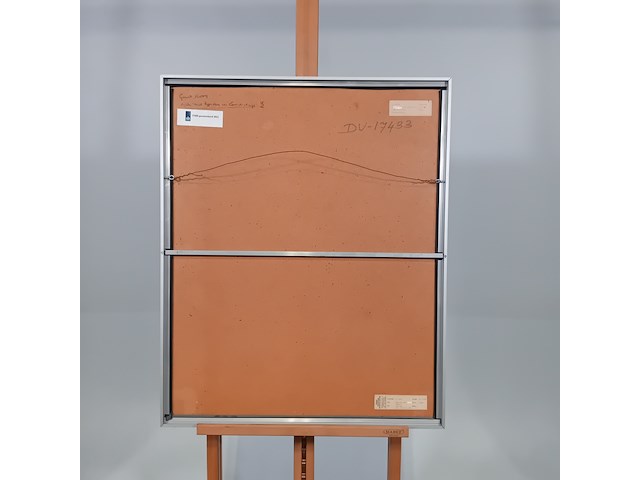 Tekening, g. kooy, man met honden in landschap 3, 1983 - afbeelding 7 van  9