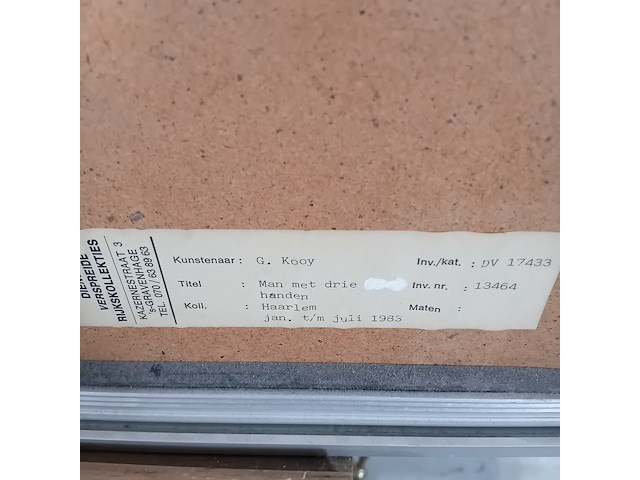 Tekening, g. kooy, man met honden in landschap 3, 1983 - afbeelding 8 van  9