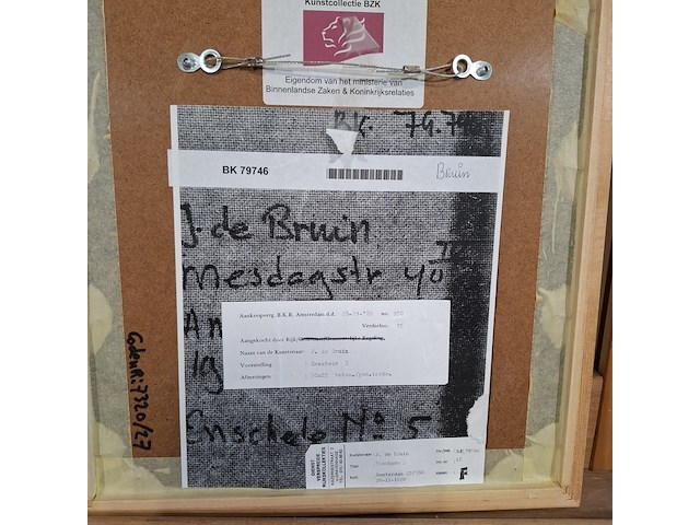 Tekening, gemengde techniek, j. de bruin, enschede 5, 1980 - afbeelding 7 van  7