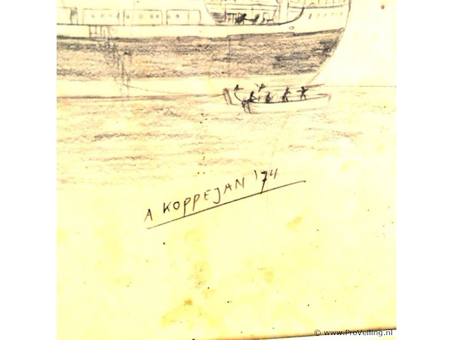 Tekening gesigneerd a. koppejan - afbeelding 4 van  5