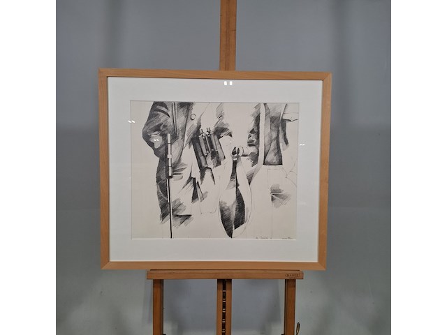 Tekening, j. bontjes, de jacht ii - afbeelding 1 van  8