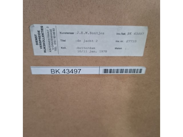 Tekening, j. bontjes, de jacht ii - afbeelding 8 van  8