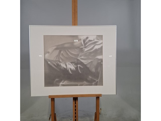 Tekening, jos vrielink, man op bank, 1981 - afbeelding 1 van  7