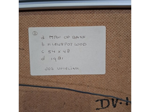 Tekening, jos vrielink, man op bank, 1981 - afbeelding 7 van  7