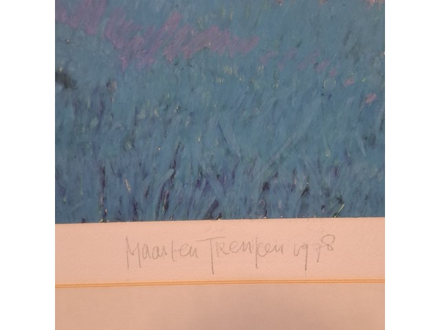 Tekening, m. frenken, land bij nachtlicht, 1978 - afbeelding 3 van  5