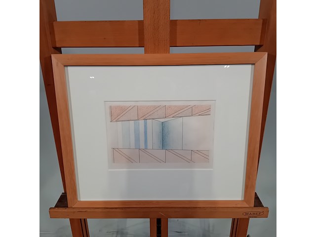 Tekening, m.j. rijpstra, landschap 19, 1973 - afbeelding 1 van  8