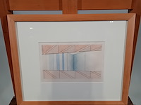 Tekening, m.j. rijpstra, landschap 19, 1973 - afbeelding 1 van  8