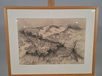 Tekening, p. cox, katwijkse duinen, 1969 - afbeelding 1 van  9
