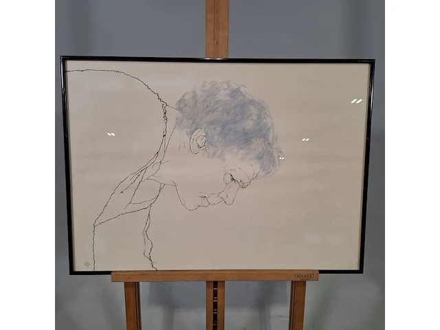 Tekening, p. janssen, portret bart 1, 1982 - afbeelding 1 van  9