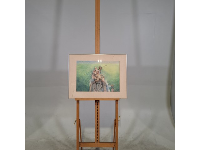 Tekening, s. van der ent, afstand, 1977 - afbeelding 1 van  6