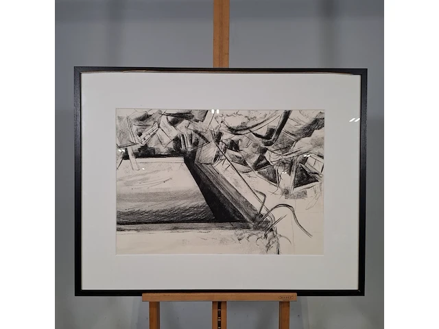 Tekening, v. nieuwenhuizen, afbraak graansilo - afbeelding 1 van  9