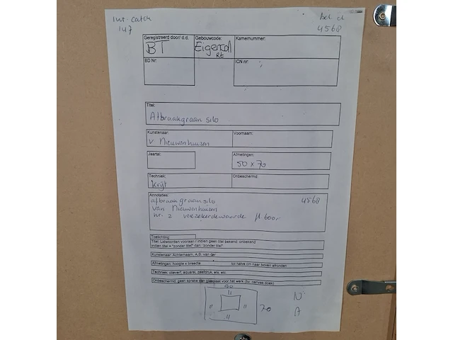 Tekening, v. nieuwenhuizen, afbraak graansilo - afbeelding 9 van  9