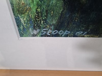 Tekening, w. stoop, boslandschap, 1983 - afbeelding 4 van  8