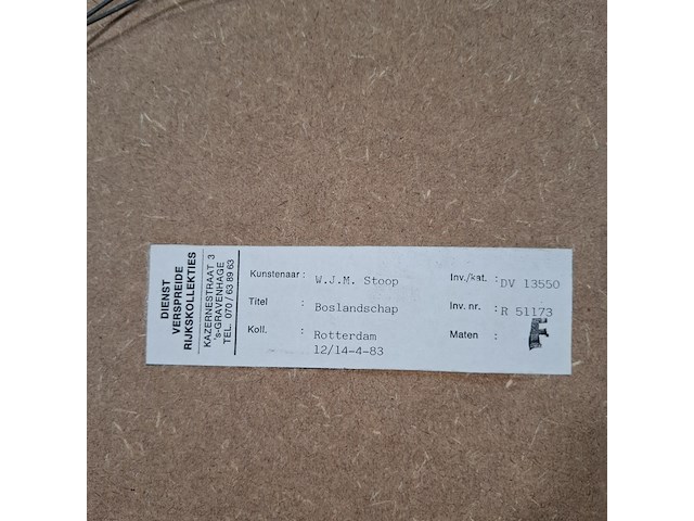 Tekening, w. stoop, boslandschap, 1983 - afbeelding 8 van  8