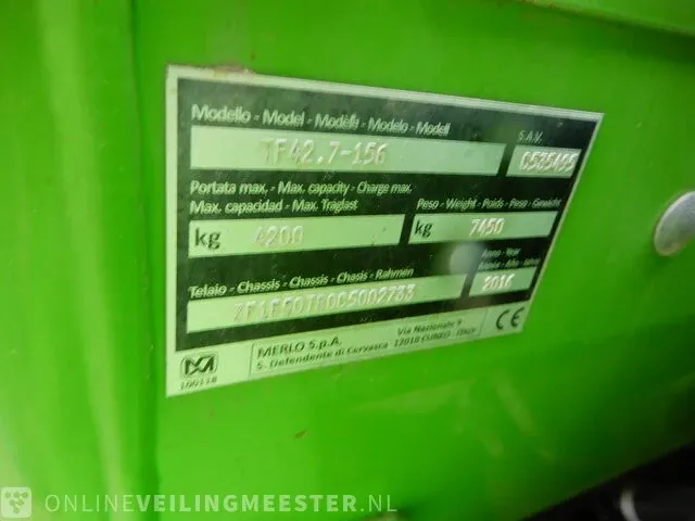 Tele verreiker merlo, tf 42.7-156, bouwjaar 2016 - afbeelding 31 van  40