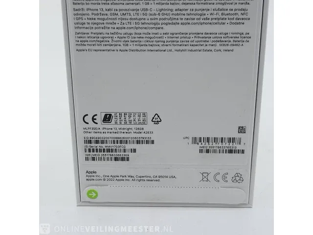 Telefoon apple, iphone 13 a2633 128gb midnight - afbeelding 5 van  6