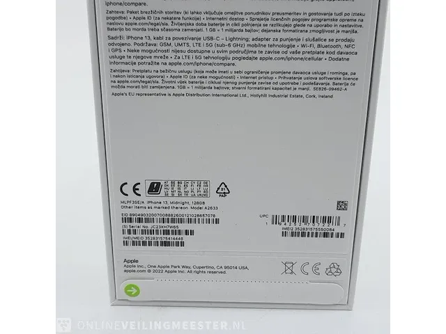 Telefoon apple, iphone 13 a2633 128gb midnight - afbeelding 5 van  7