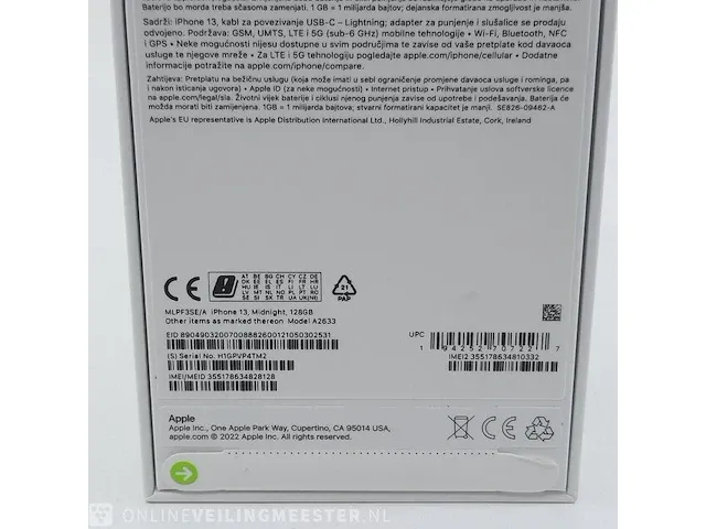 Telefoon apple, iphone 13 a2633 128gb midnight - afbeelding 5 van  7
