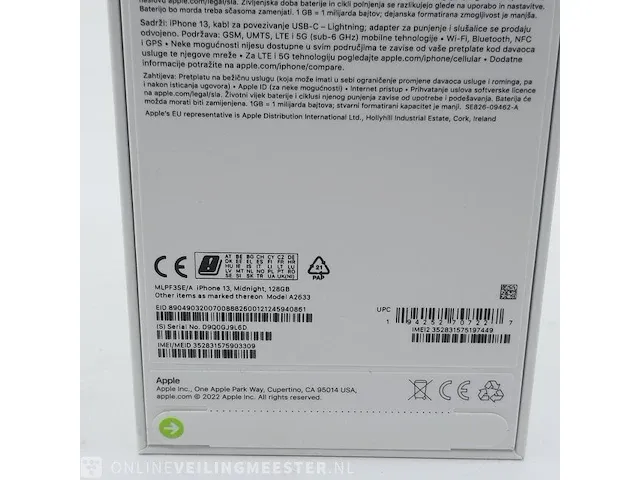 Telefoon apple, iphone 13 a2633 128gb midnight - afbeelding 6 van  8