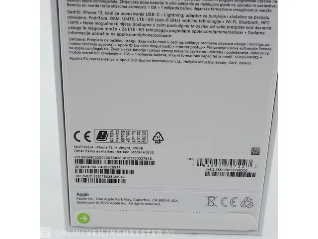 Telefoon apple, iphone 13 a2633 128gb midnight - afbeelding 6 van  8