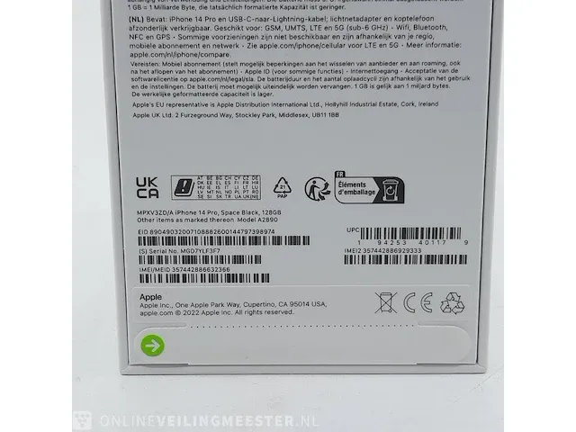 Telefoon apple, iphone 14 pro a2890 128gb space black - afbeelding 4 van  6
