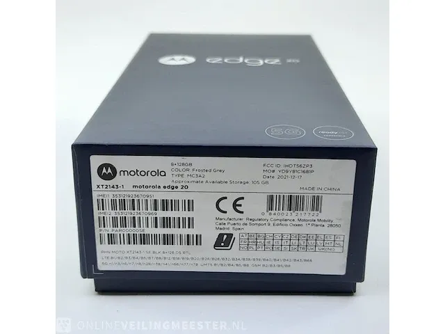 Telefoon motorola, edge 20 xt2143 128gb frosted grey - afbeelding 6 van  7