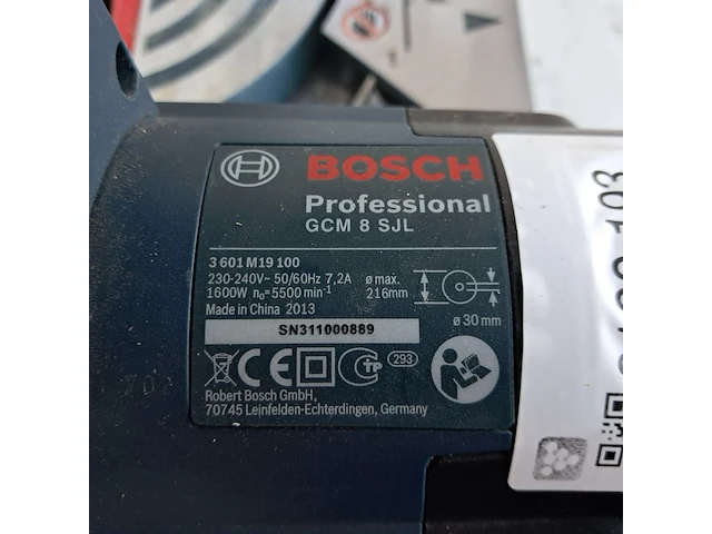 Telescoop-/afkortzaag 216mm 230v~ bosch, gcm 8 sjl, bouwjaar 2014 - afbeelding 7 van  7