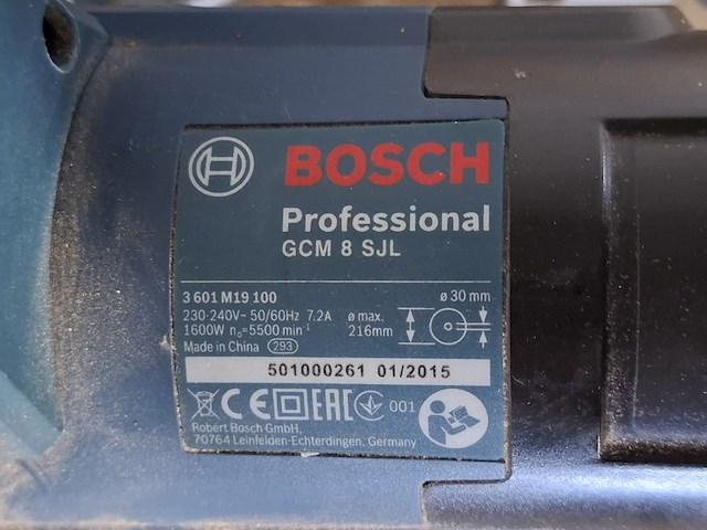 Telescoop-/afkortzaag 216mm 230v~ bosch, gcm 8 sjl, bouwjaar 2015 - afbeelding 9 van  10