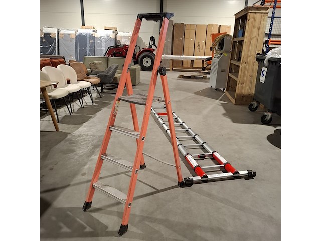 Telescoop ladder met werktrap, o.a. altrex, tl smart up 1x 11 - afbeelding 10 van  12