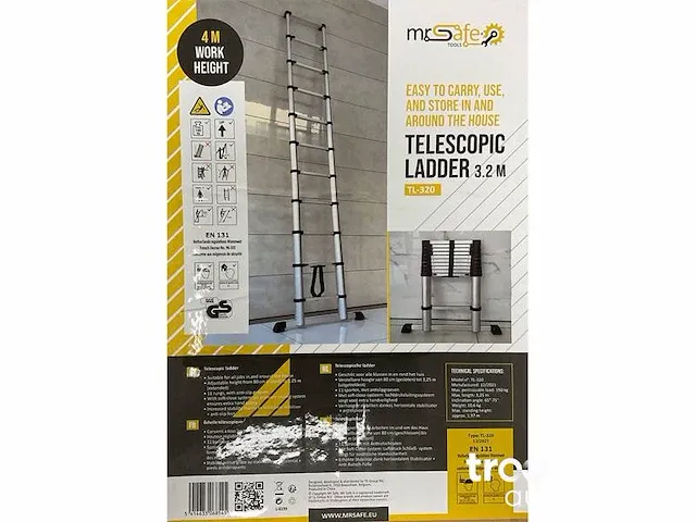 Telescoopladder 320 cm - afbeelding 3 van  4
