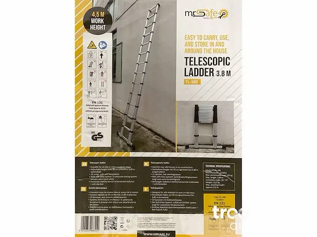 Telescoopladder 380 cm - afbeelding 3 van  4