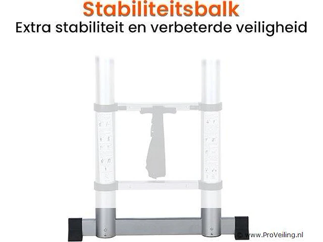 Telescoopladder 3,80m zilver - afbeelding 3 van  8