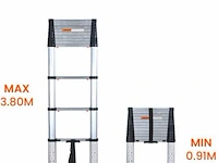 Telescoopladder 3,80m zilver - afbeelding 4 van  8
