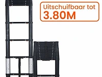 Telescoopladder 3,80m zwart - afbeelding 1 van  7