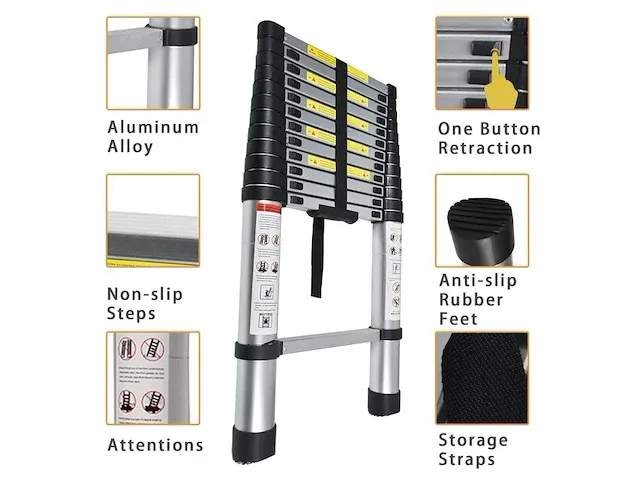 Telescoopladder zjladder - afbeelding 2 van  3