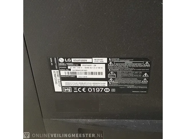 Televisie lg, 65uf680v, bouwjaar 2016 - afbeelding 8 van  10