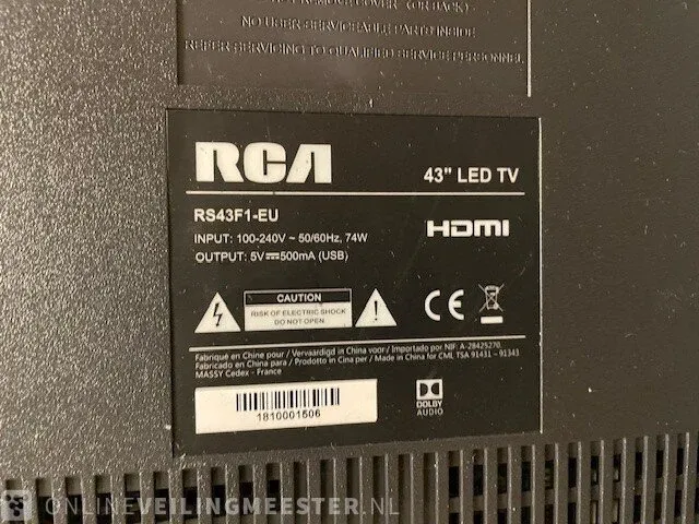Televisie rca, rs43f1-eu - afbeelding 2 van  3