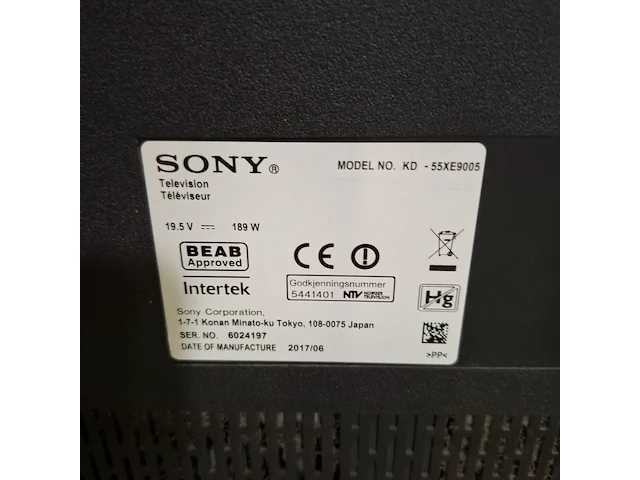 Televisie, sony, kd-55xe9005, 2017 - afbeelding 9 van  9