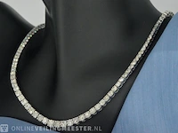 Tenniscollier met natuurlijke diamanten 22.00 carat - afbeelding 4 van  7