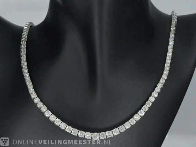 Tenniscollier met natuurlijke diamanten 22.00 carat - afbeelding 5 van  7